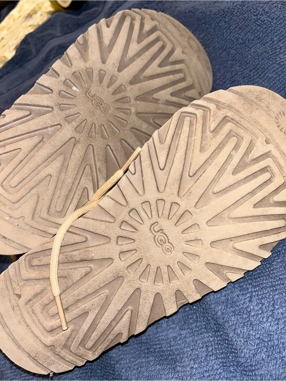 UGG Kids Beige Suede Lace-Up Booties